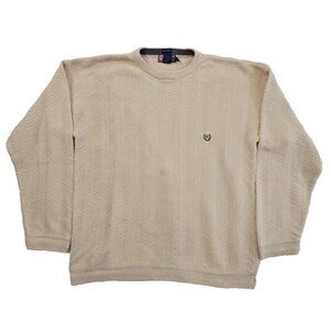 Ralph Lauren Chaps Hand Framed Sweater Men's Size XL Wheat Straw Cotton Texture